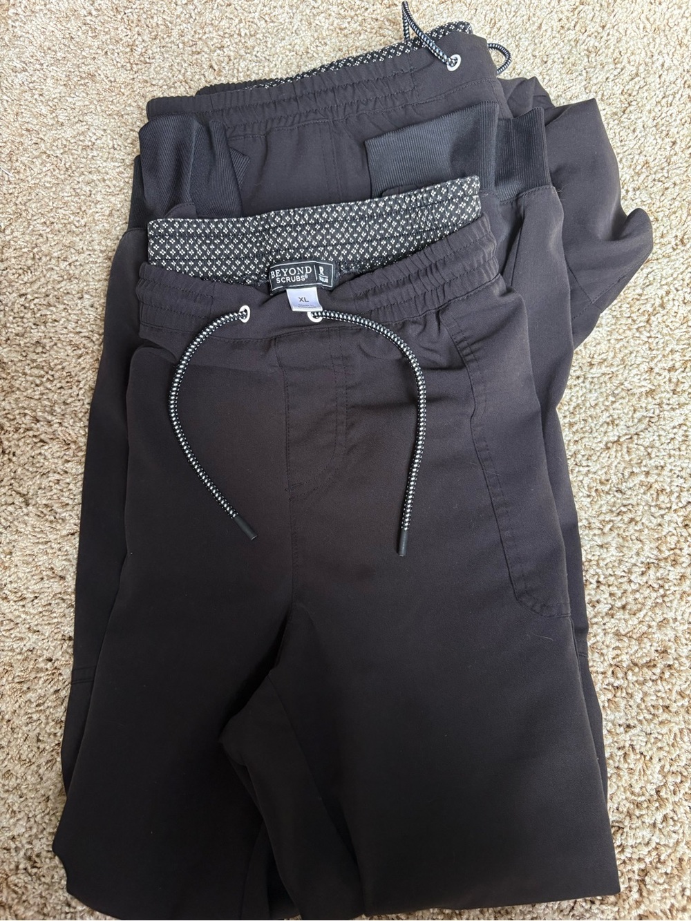 Beyond scrubs 2 pair joggers black